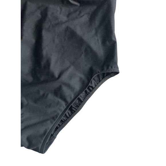 TROPICAL ESCAPE Black Sweetheart Ruched One Piece Bathing Suit Swimsuit Size 14 - Picture 3 of 6
